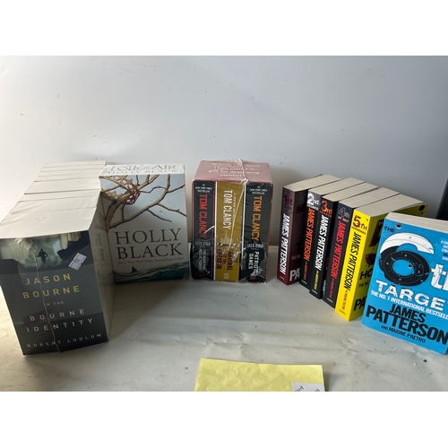 220 - Collection of books - mostly new - inc Jason Bourne, Folk of the Air trilogy, Tom Clancy and James P... 