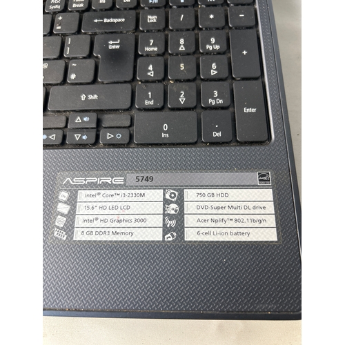 217 - Acer Aspire intel i3 750GB HDD 8GB laptop with charger