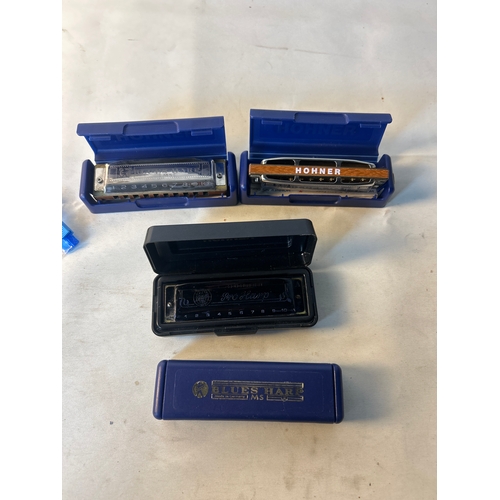 207 - 3x Blues Harp harmonica, plus Horner Pro Harp
