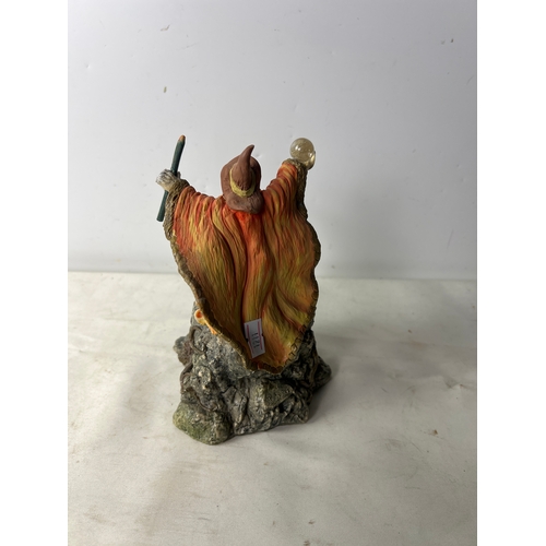 65 - Mystical wizard ornament with staff & crystal ball