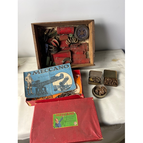 182 - A very old collection of vintage Meccano with a Meccano accessory outfit