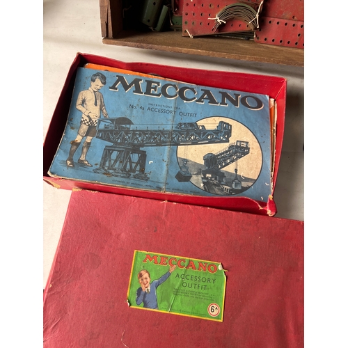 182 - A very old collection of vintage Meccano with a Meccano accessory outfit