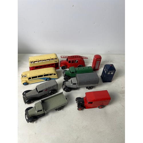 184 - Quantity of Dinky Meccano die cast inc phone box, Royal Mail truck and ambulance
