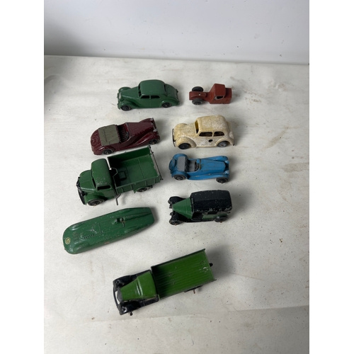 185 - Quantity of Dinky Meccano die cast inc MG record car , cars & truck