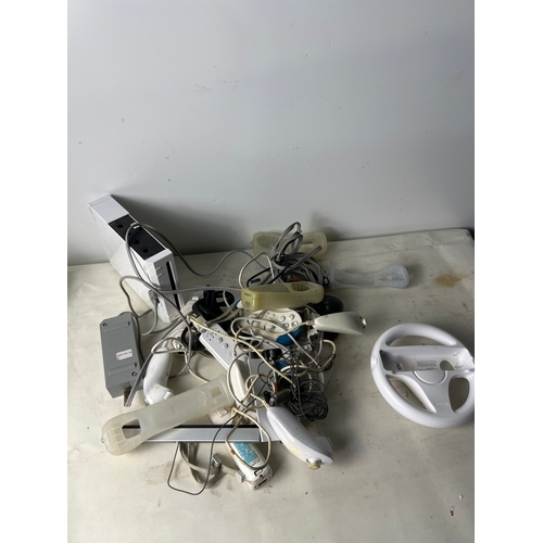 201 - Nintendo Wii Console with various leads and accessories