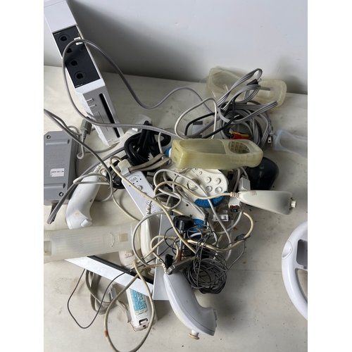 201 - Nintendo Wii Console with various leads and accessories