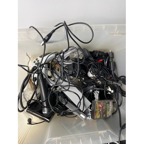 202 - Gaming lot inc PS3, PS2, mega drive & N64 controllers, various console leads and accessories