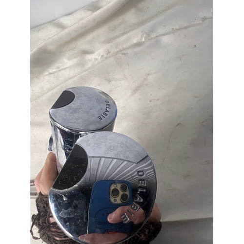 231 - Pair of Delabie tempomatic battery sensor faucet taps - used but working