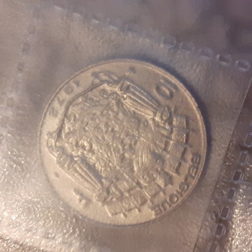 312A - Various Belgique and French Francs and Cents. Includes half Franc 20 Franc, 50 Franc coins and more.... 