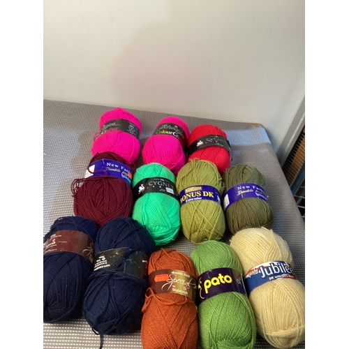 Collection of various coloured wool as new