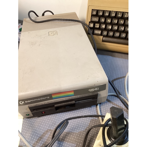Commodore 64 lot to inc console, tape drives and power supply - untested