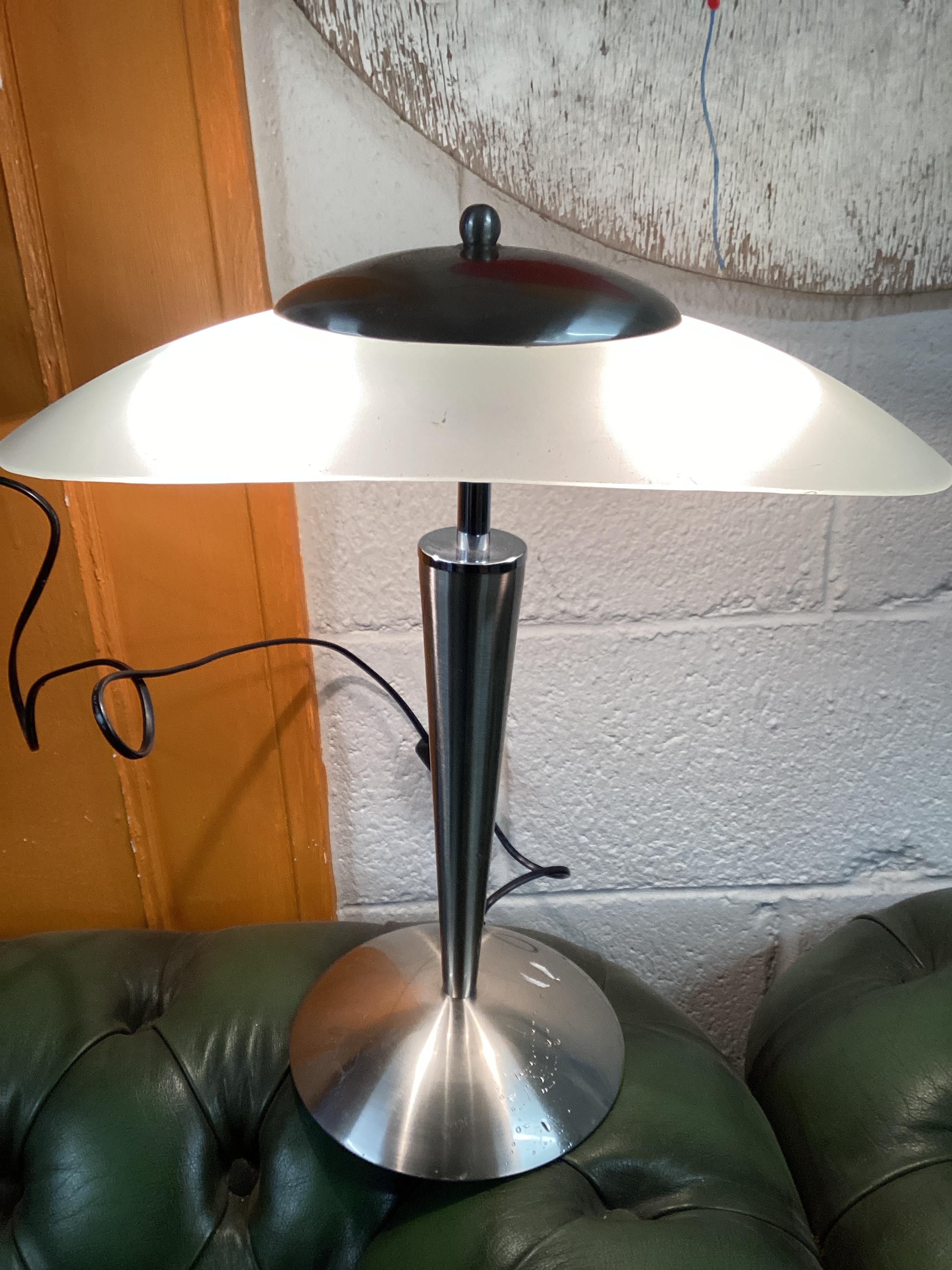 vintage ikea dakapo art deco style Chrome and glass lamp working 19 in ...