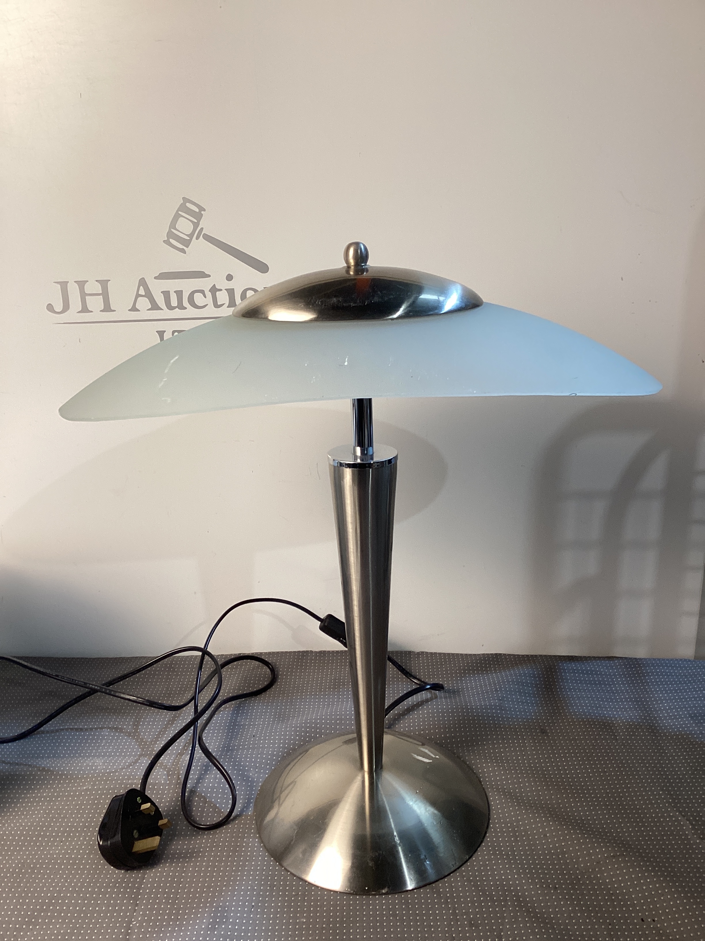 vintage ikea dakapo art deco style Chrome and glass lamp working 19 in ...