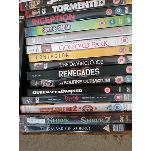 Large box of DVDs including box sets