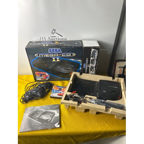 79 - Sega Mega-CD II base with 2x controllers and road avenger game - boxed