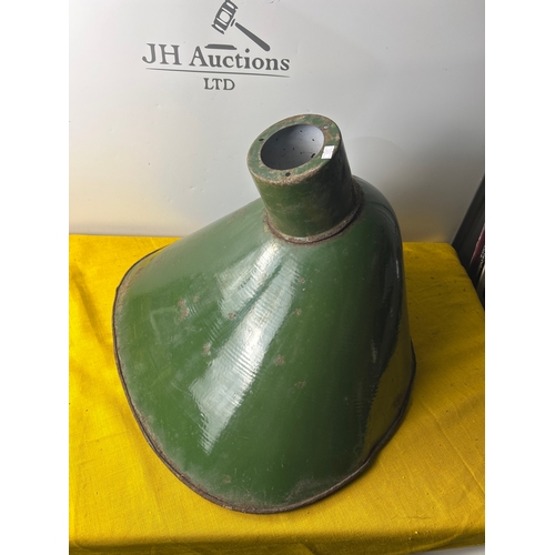 83 - Very large green enamel industrial shade - nearly 60cm wide