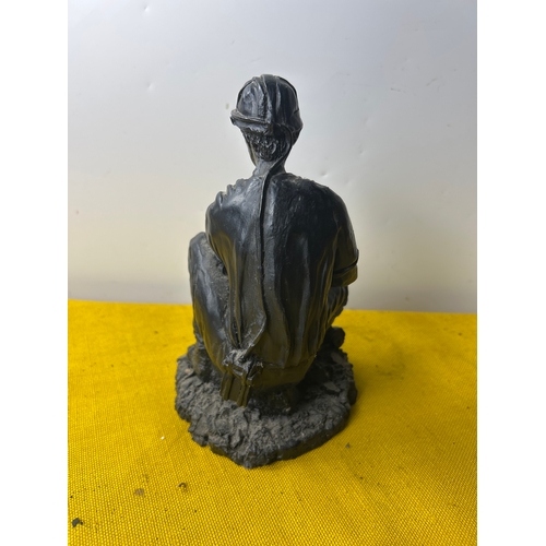 102 - Classique coal miner figure made from coal - 8” tall