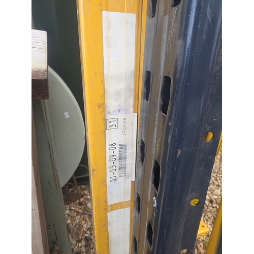 Large metal commercial racking with boards