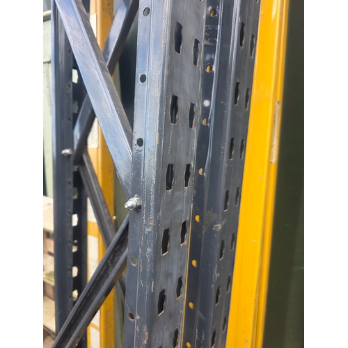 Large metal commercial racking with boards