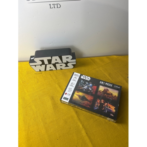 71 - Star Wars light up sign and sealed 4in1 puzzle
