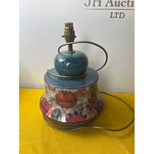 76 - Jersey pottery table lamp in good condition - 35cm tall