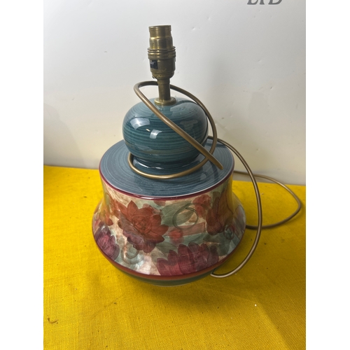 76 - Jersey pottery table lamp in good condition - 35cm tall