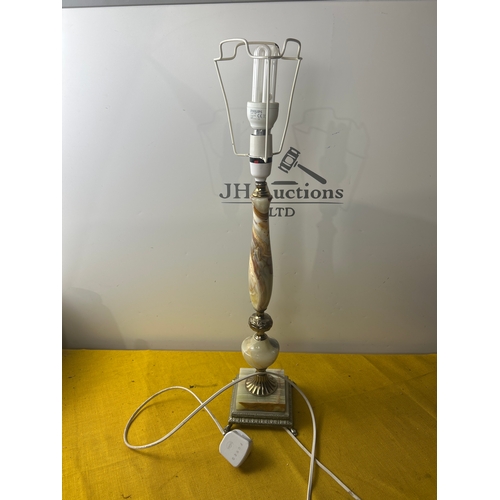 77 - Tall onyx effect table lamp with shade - 70cm tall