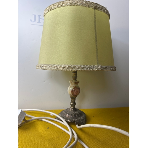 82 - Onyx table lamp with shade - 40cm tall