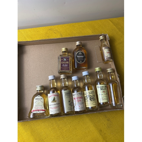 88 - Quantity of whiskey miniatures inc highland oak and bells
