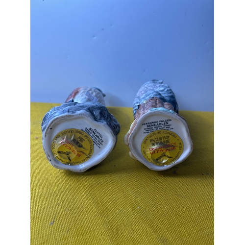 92 - Peregrine falcon and Kestrel Beneagles Beswick scotch whisky decanters - sealed with whiskey inside