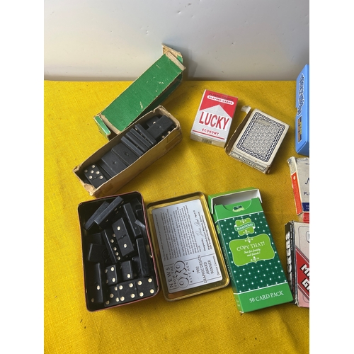 104 - Vintage games inc cards, dominoes, stickle bricks and more
