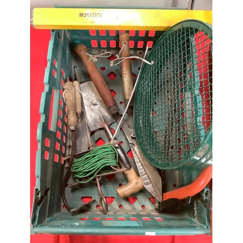 Selection of hand tools including saws, hand drills and more
