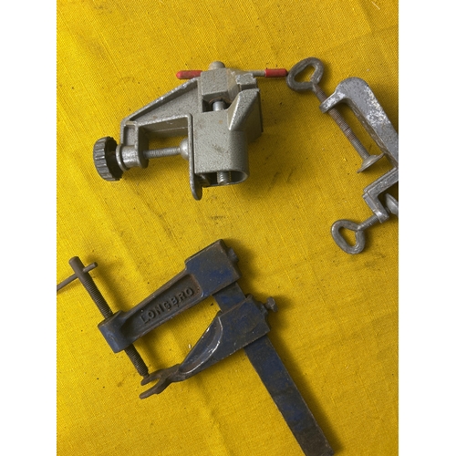 8 - 3x adjustable desk clamps inc Longbro