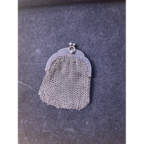 15 - Sterling silver small chainmail purse - 31.5g