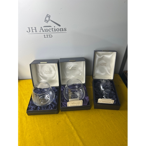 28 - Caithness engraving boxed commemorative glasses inc 80th birthday of Queen Elizabeth, birth of Princ... 