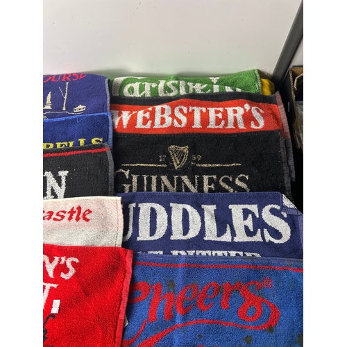 36 - 10x advertising beer towels inc Guinness, Webster and carlsberg