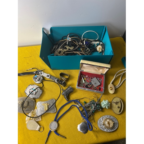 53 - Quantity of Native American themed buckles, neck ties and other jewellery