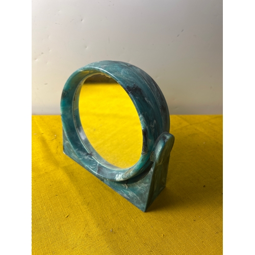 7 - Mid century blue plastic makeup mirror
