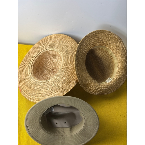 28 - 2x straw hats with M&S bush style hat