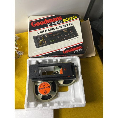 33 - Vintage Pye cassette car radio and Eurotec car speakers