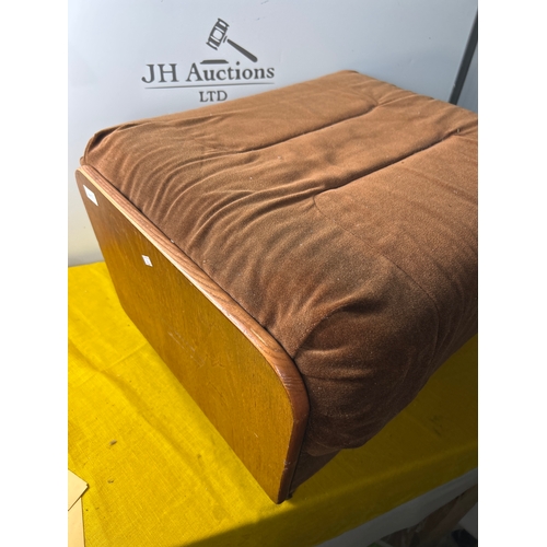 53 - Mid century teak foot stool in good overall condition