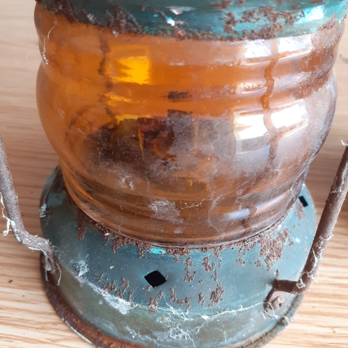 1 - Brass miners lamp, paraffin lamp and school bell (no clanger)