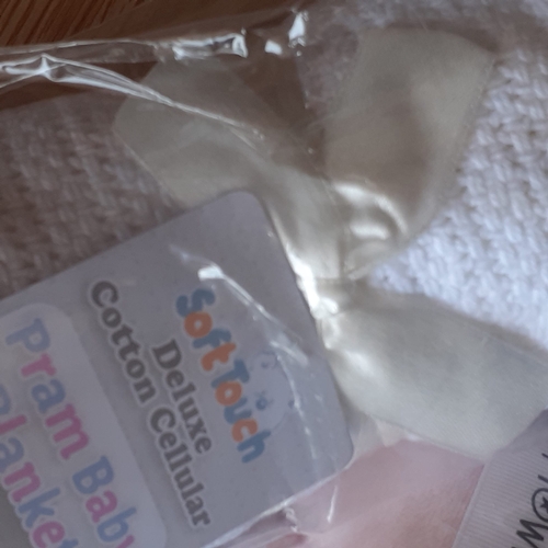 38 - Pink one size baby towel and two cot blankets