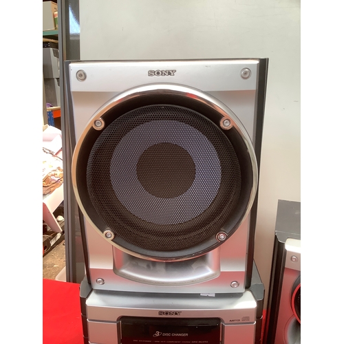 18 - LargemSony stereo with speakers & subwoofer - untested