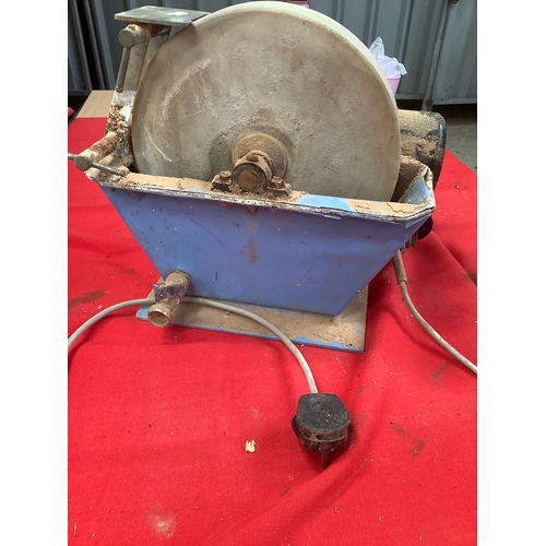 44 - Vintage Kiruna Slipen by KEF-MOTOR Ltd M-S-50-250 wet bench grinder - untested
