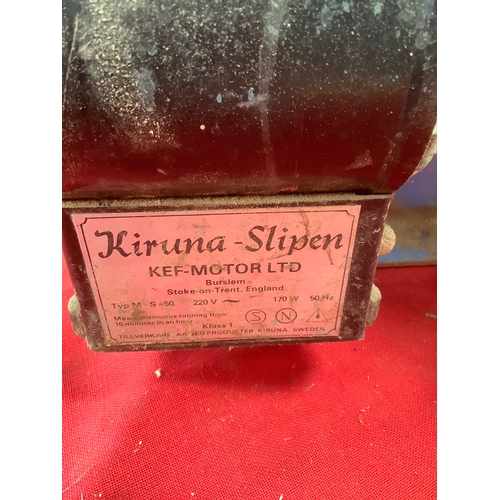 44 - Vintage Kiruna Slipen by KEF-MOTOR Ltd M-S-50-250 wet bench grinder - untested