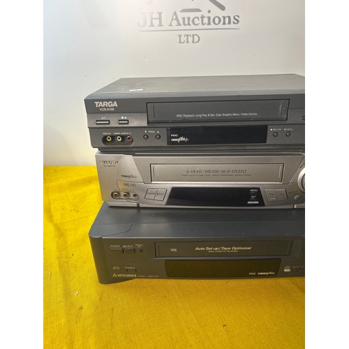 22 - 3x VHS video recorders - untested