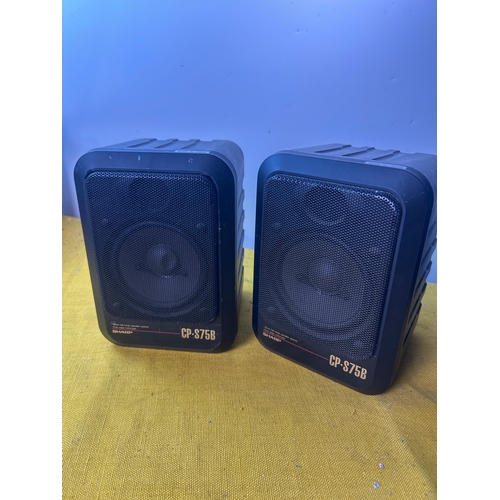 58 - Sony home audio powered speaker and pair of sharp small hifi speakers - untested