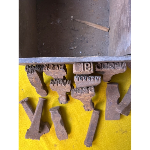 44 - Cast iron branding implements inc ‘front, back, No10, No45’ and more