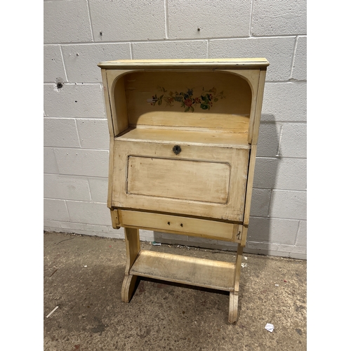 Vintage naively painted wooden bureau - Hx 140, Wx 70, Dx 20